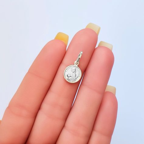 Colgante Medalla 10mm San Judas Tadeo Plata Fina 925-3
