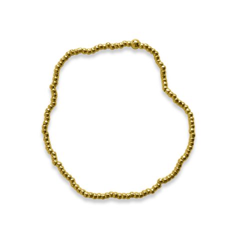 Pulsera Bolitas Enchapado Oro 18K Elásticada-0