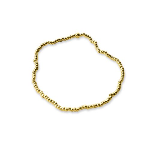 Pulsera Bolitas Enchapado Oro 18K Elásticada-1