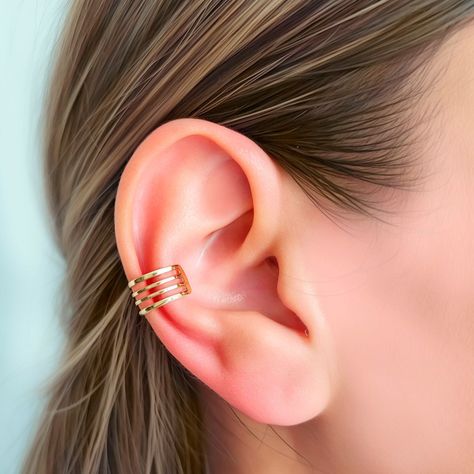 Aro Bidu 4 Argollas Enchapado Oro 18K-5
