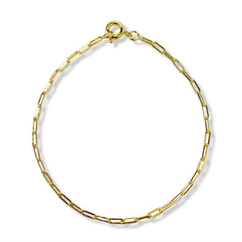 Pulsera Eslabón Alargado Enchapado Oro 18K-0