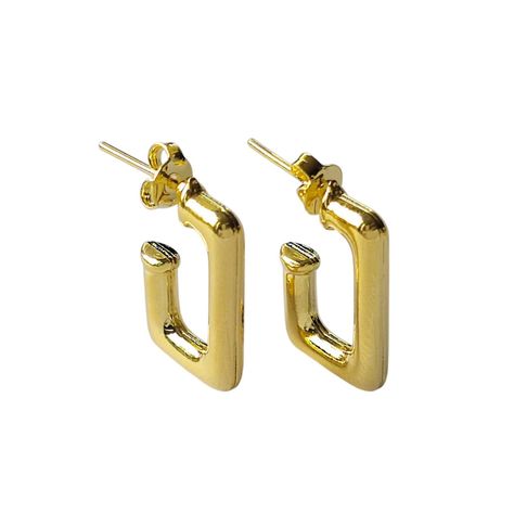 Aros Argolla Laia Rectangulares Enchapado Oro 18K-1