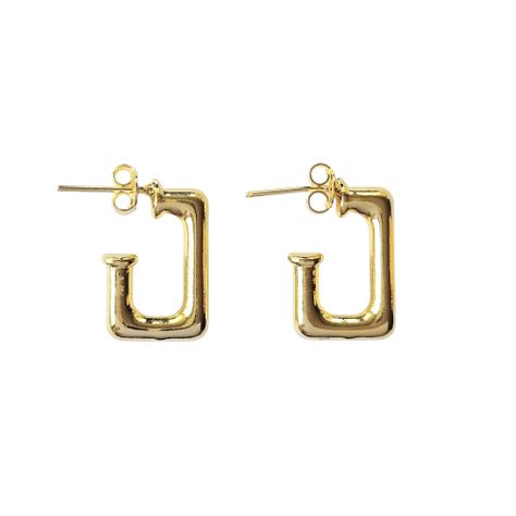 Aros Argolla Laia Rectangulares Enchapado Oro 18K-2