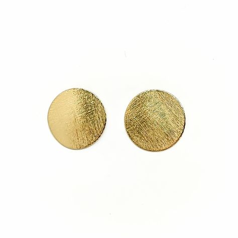 Aros Disco Satinado 18mm Enchapado Oro 18K-0