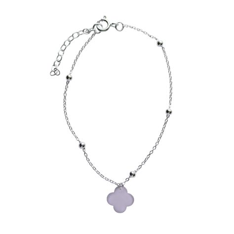 Pulsera Trébol Bolitas Plata Fina 925-0