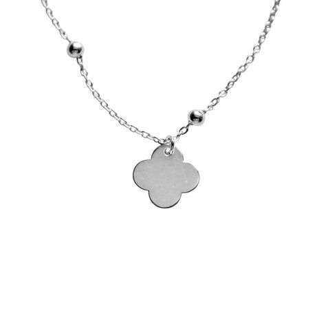 Pulsera Trébol Bolitas Plata Fina 925-1
