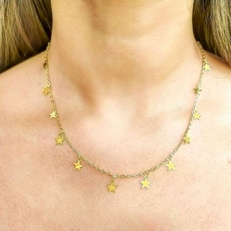 Collar Estrellas 45cm Enchapado Oro 18K-2