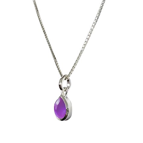 Collar Meena Gota Amatista Plata Fina 925-1