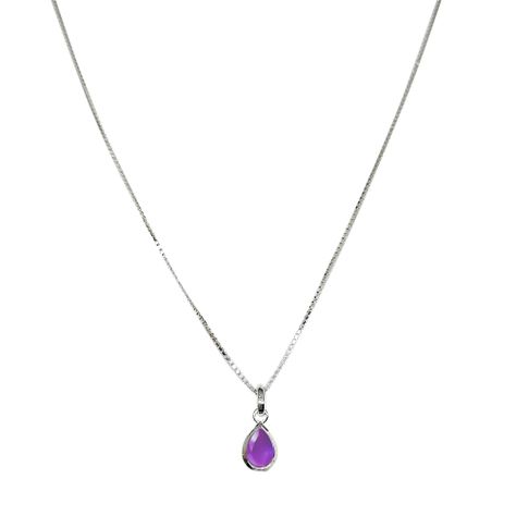 Collar Meena Gota Amatista Plata Fina 925-0