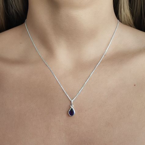 Collar Meena Gota Amatista Plata Fina 925-2