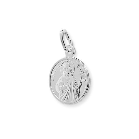 Colgante Medalla San Judas Tadeo 15mm Plata Fina 925-1