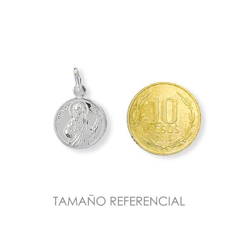 Colgante Medalla San Judas Tadeo 15mm Plata Fina 925-2