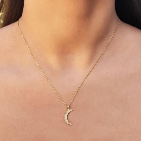 Collar Luna Circón 44cm Enchapado Oro 18K-2