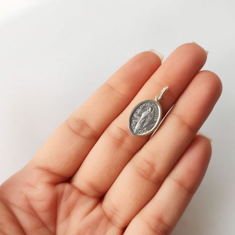 Colgante Medalla Ángel Protector 12mm Plata Fina 925-2