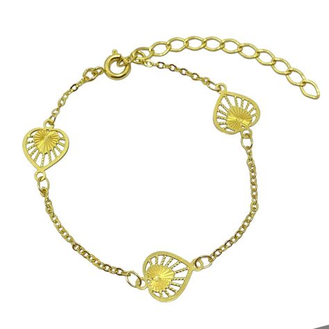 Pulsera Amparo Corazón Enchapado Oro 18K-0