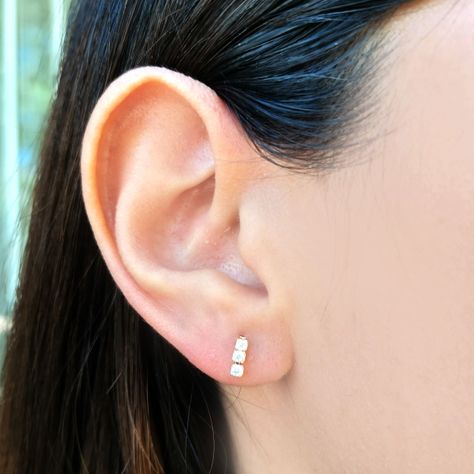 Aros 3 Circones Apegados Enchapado Oro 18K-3