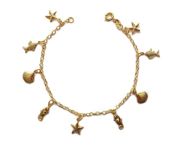 Pulsera Chiches Marinos Enchapado Oro 18K-0