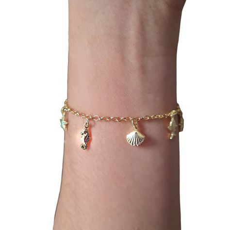 Pulsera Chiches Marinos Enchapado Oro 18K-1