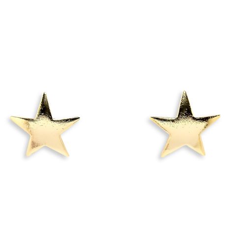 Aros Estrella Satinada Grande Enchapado Oro 18K-0