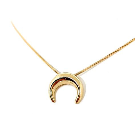 Collar Luna Invertida Enchapado Oro 18K-1