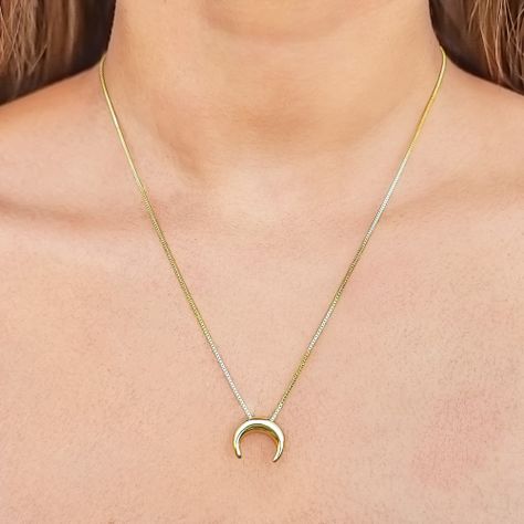 Collar Luna Invertida Enchapado Oro 18K-2