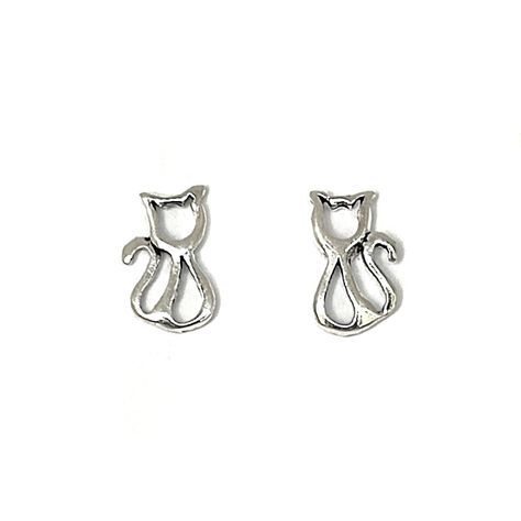 Aros Gato Calado Plata Fina 925a-0