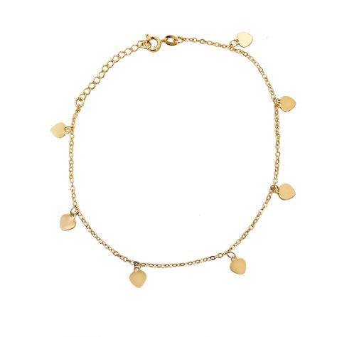 Tobillera Corazón Enchapado Oro 18K-0