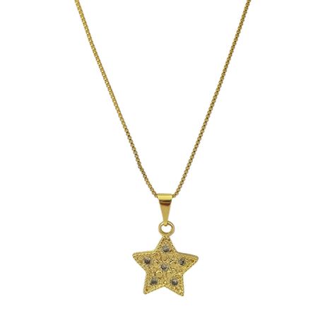 Collar Estrella Circón Veneciana Enchapado Oro 18K-1