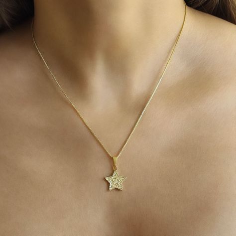 Collar Estrella Circón Veneciana Enchapado Oro 18K-2