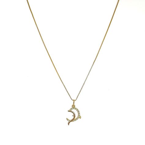 Collar Delfín Circón Enchapado Oro 18K-0