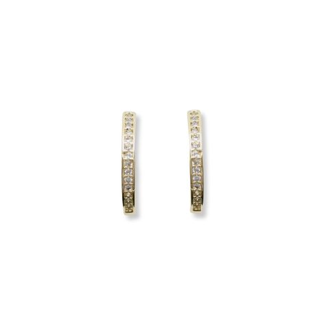 Aros Argolla Cintillo Circón  16mm Enchapado Oro 18K-0