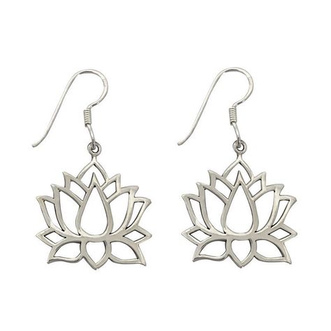 Aros Flor De Loto Colgante Gancho Plata Fina 925-1