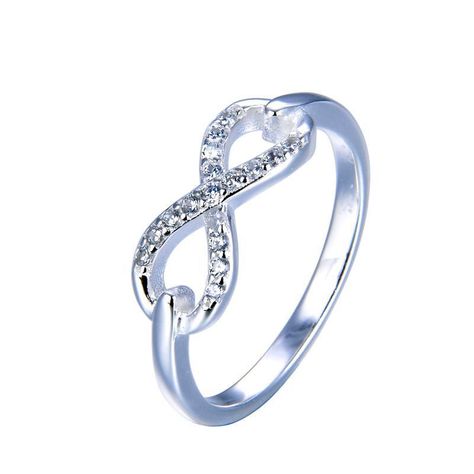 Anillo Infinito Circón Plata Fina 925-1