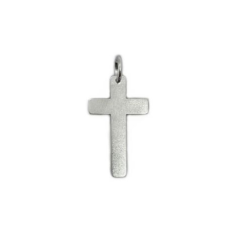 Colgante Cruz Satinada Plata Fina 925-0