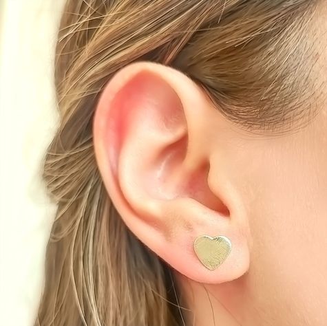 Aros Corazón Satinado Enchapado Oro 18K-2