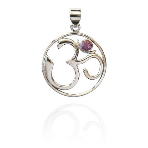 Colgante Ohm Amatista Plata Fina 925-0
