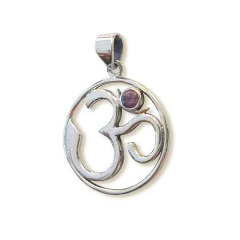 Colgante Ohm Amatista Plata Fina 925-1