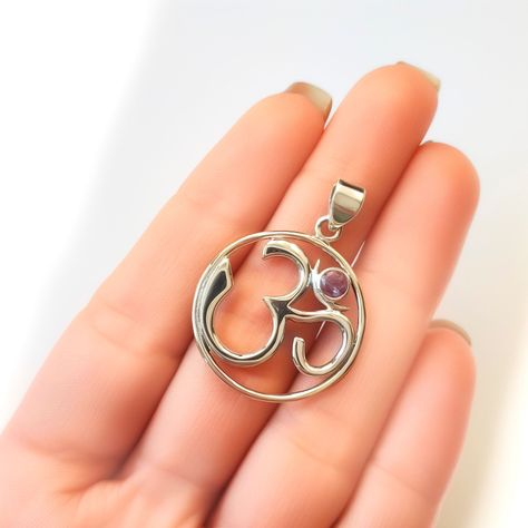 Colgante Ohm Amatista Plata Fina 925-2