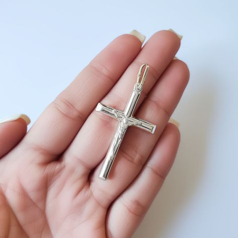Colgante Cruz Cristo Grande Plata Fina 925-2