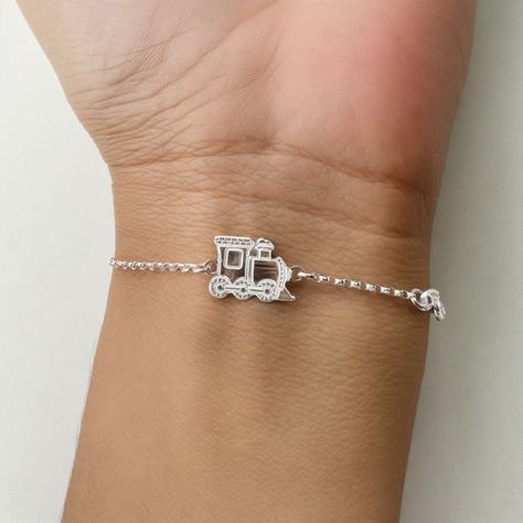 Pulsera Bebé Tren Plata Fina 925-1