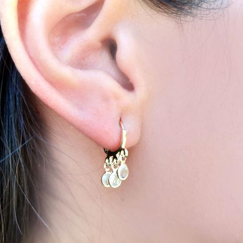 Aros Argolla 3 Circones Blancos Enchapado Oro 18K-2
