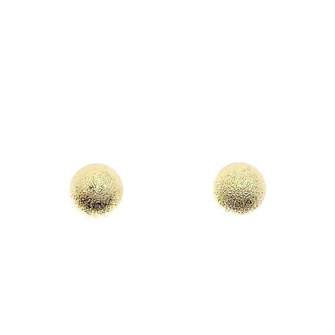 Aros Bola Satinada 8mm Enchapado Oro 18K-2