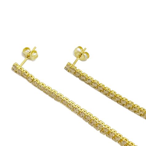 Aros Lily Circones Colgantes Enchapado Oro 18K-1