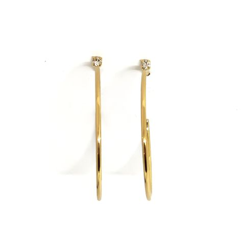 Aros Argollas Circón 44mm Enchapado Oro 18K-2