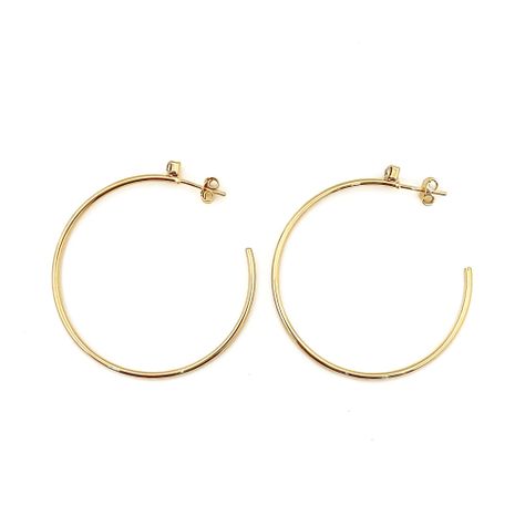 Aros Argollas Circón 44mm Enchapado Oro 18K-0