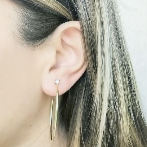 Aros Argollas Circón 44mm Enchapado Oro 18K-3