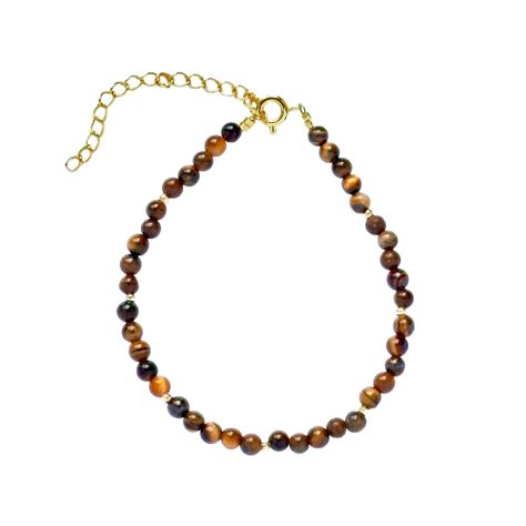 Pulsera Ojo De Tigre Enchapado Oro 18K-0