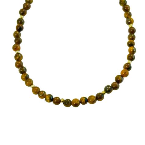 Pulsera Ojo De Tigre Enchapado Oro 18K-1
