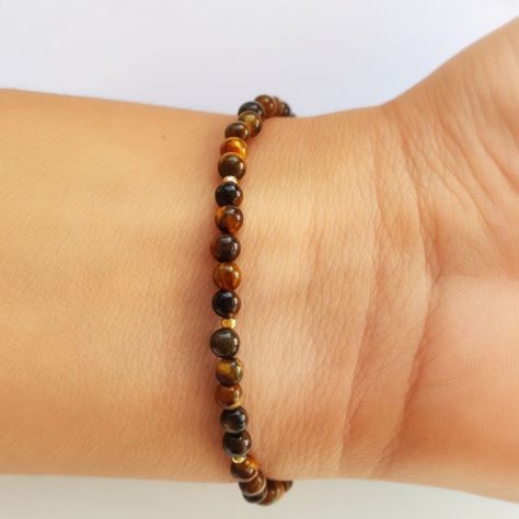 Pulsera Ojo De Tigre Enchapado Oro 18K-2