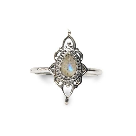 Anillos Ishani Piedra Labradorita Plata Fina 925-0